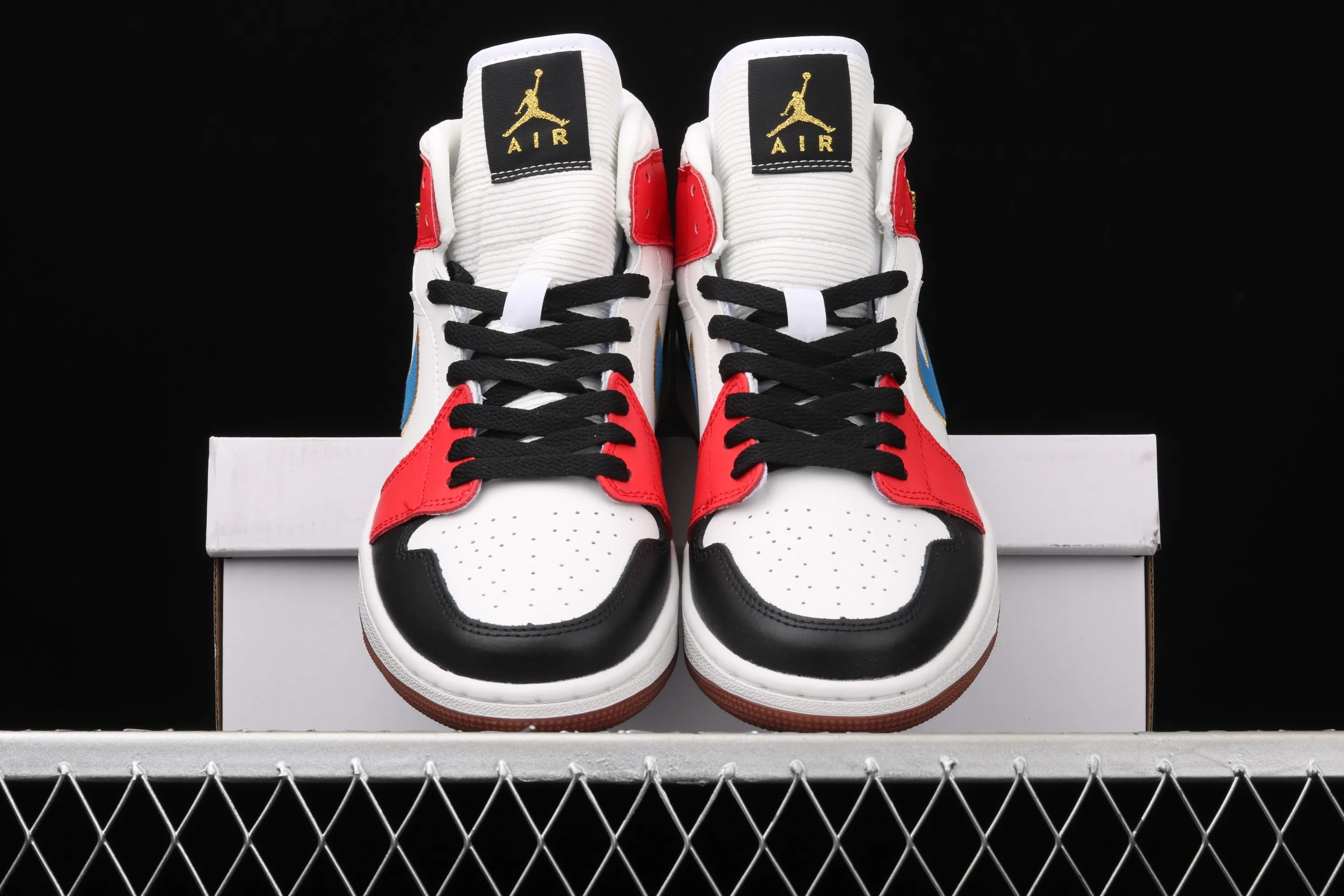 All categories Air Jordan Jordan series basketball shoes Air Jordan 1 Mid Air Jordan 1 Mid AJ1 Joe 1 colorful stitching metal flying wings DC1426-100